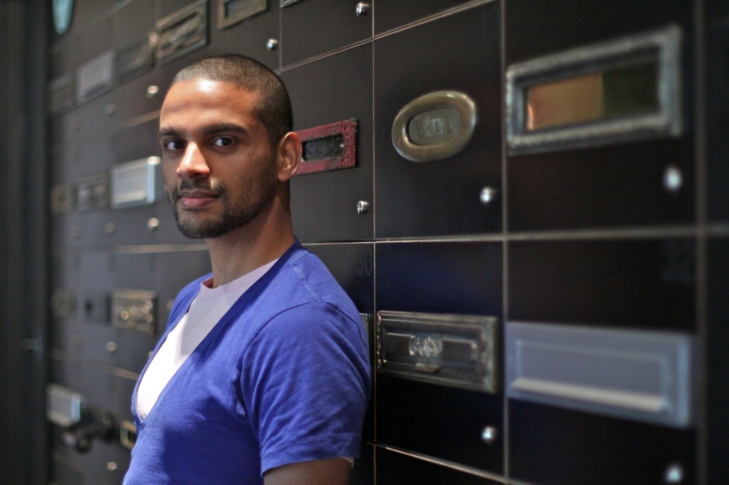Rohan looking smug in front of some hipster-tastic looking lockers